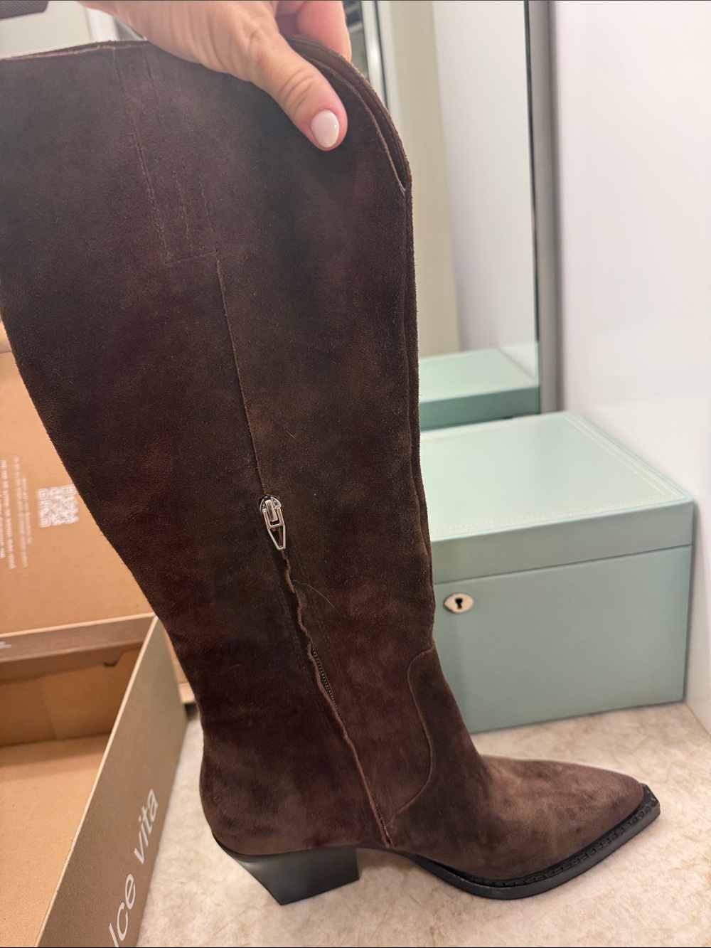 Dolce Vita Raj Dark Brown Suede Over-the-Knee Boots